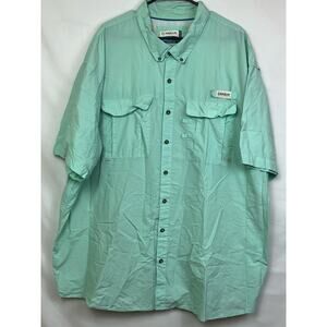 Magellan Men's Size 4XL Aqua Short Sleeve Button Down Vented Fishing Shirt